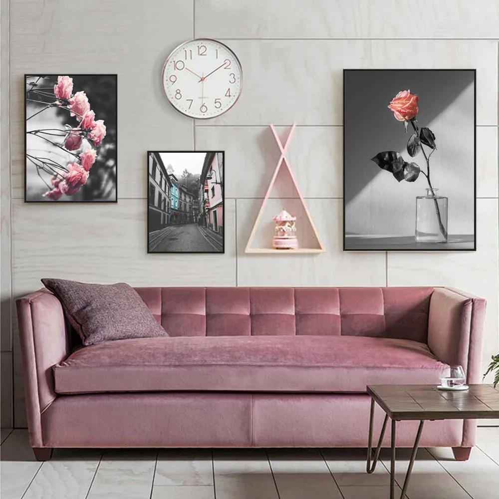 Vintage Rose Wall Art Painting Wall Picture Flower Canvas Prints Posters and Prints Scandinavian Landscape Home Decor Unframed