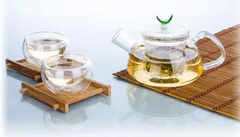 

1x 3in1 Kung fu Coffee Tea Set-260ml Heat-Resisting Glass Small Tea Pot w/ infuser+2* 30ml Double Wall Layer Tea Cups