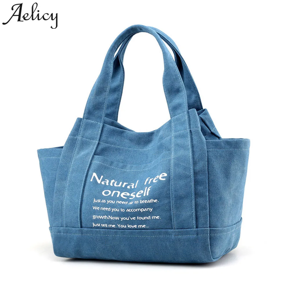 Aelicy Girl Shoulder Bag @ Casual Letter Printing Canvas Women Handbag Lady Bags bolsa feminina dropshipping 2019 HOT sac a main