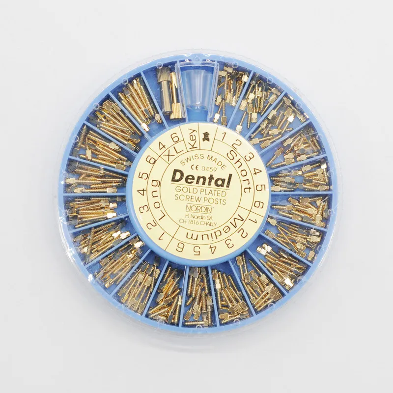 

240pcs/box Dental Assort Conical Screw Posts Pin Plated Tapered Refill Kit Alloy