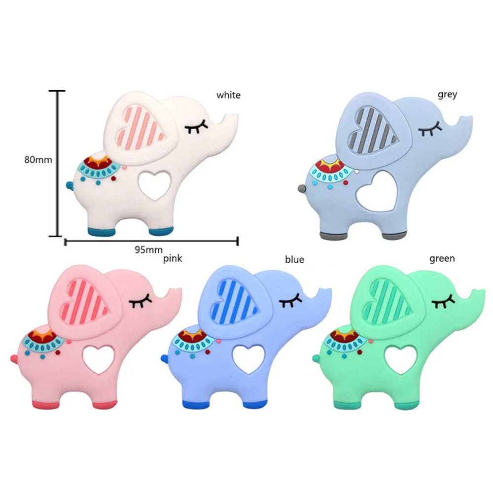 Слонёнком, детский силиконовый Прорезыватель Соска-пустышка Жевательная для прорезывания зубов игрушки-брелоки для детей