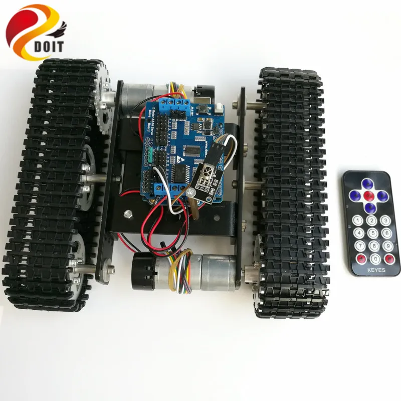 DOIT ИК Контроль гусеничный Танк шасси с UNO R3 доска+ двигатель привод щит по телефону для DIY робот проект