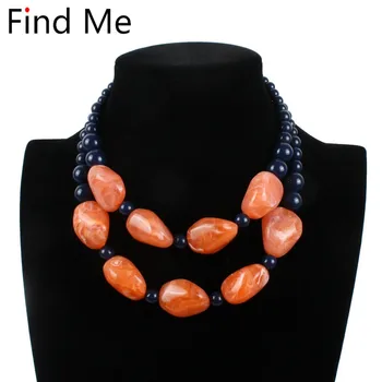 

Find Me 2019 new brand Fashion big beads collar Choker Necklace Pendants Boho multilayer Maxi statement Necklace Women Jewelry
