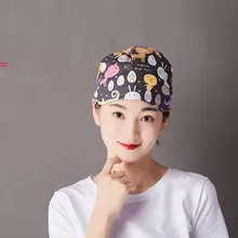 Операционный зал кепки доктор хирургической медсестры кепки красоты из чистого хлопка в европейско-американском стиле, с принтом Шапочка-тыква на шнуровке для мужчин и женщин