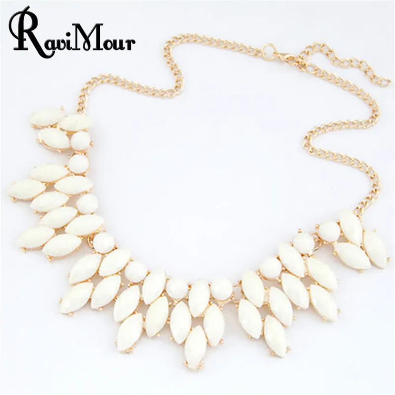 

RAVIMOUR Jewelry Maxi Collares Choker Statement Necklaces & Pendants Imitated Gemstone Collier Femme for Women Accessories 2017