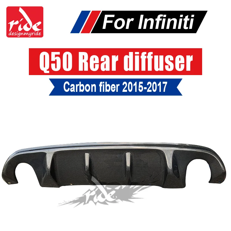 

Carbon Fiber Rear Bumper Diffuser Lip Spoiler for Infiniti Q50 Q50S rear diffuser S-Style Tail Bumper Lip Diffuser Spoiler 2015+