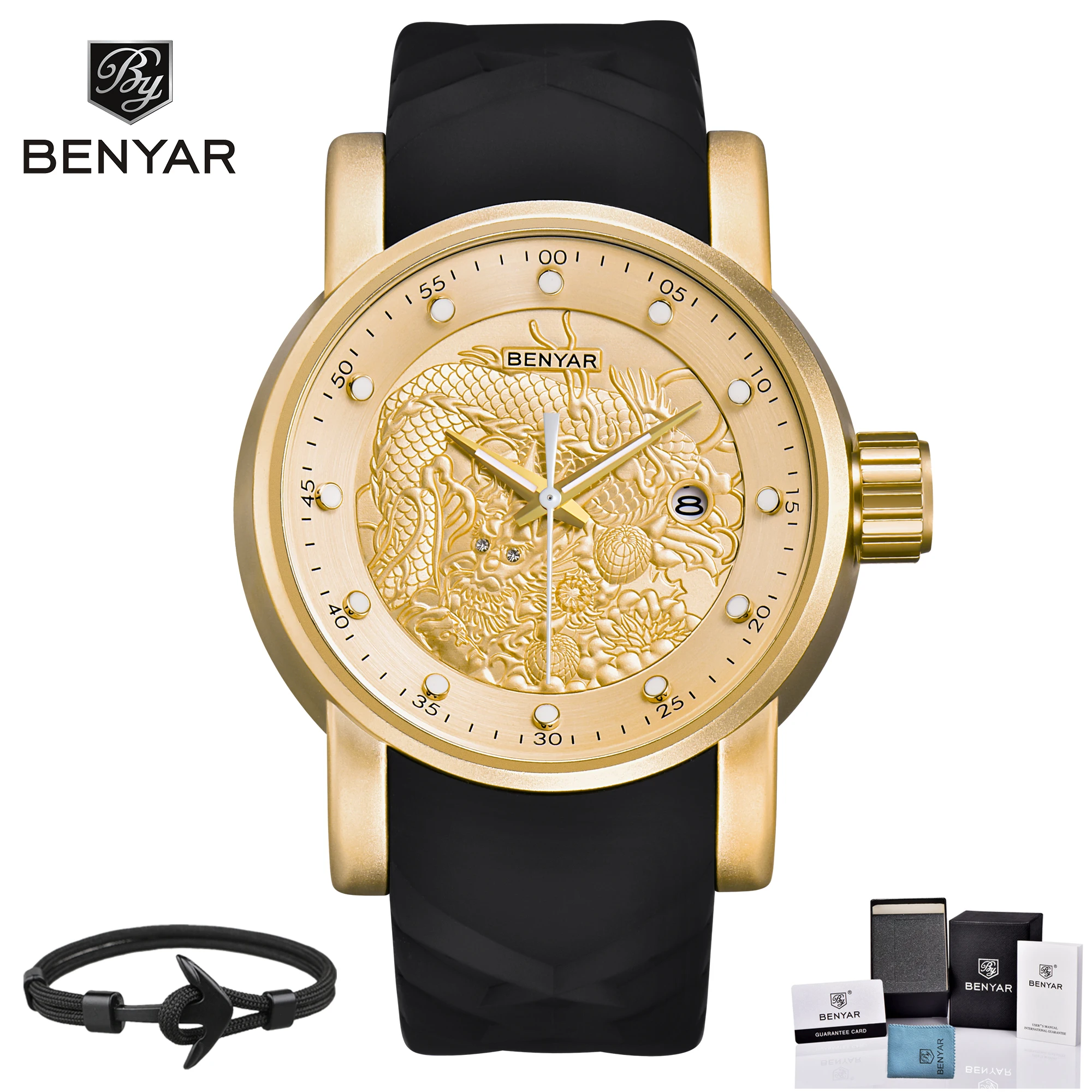 

BENYAR Brand Luxury Watches Reloj Hombre Mens Analog Quartz Fashion Chronograph Sports Men Gold Wristwatches Relogio Masculino
