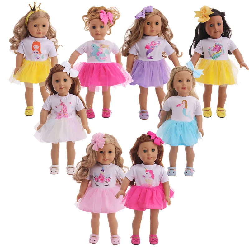 

doll Western-style Dress 18 inch Doll Clothes Accessories Toy For Born Doll Clothes Christmas Outfit American Dolls Clothes