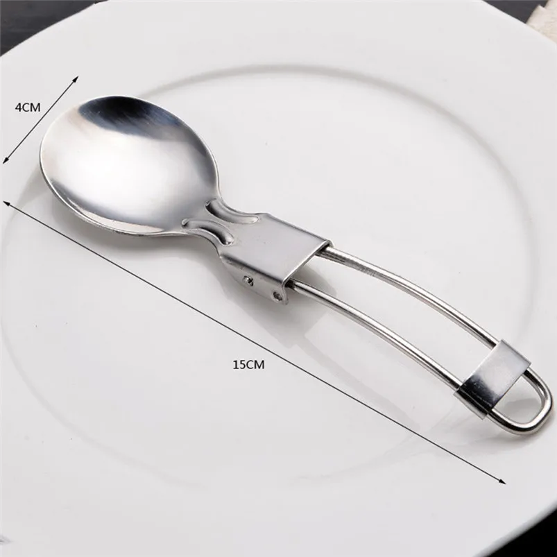 Portable Folding Metal Fork Scoop Knife Camping Picnic Cutlery Outdoor dinnerware set Cutter Cutting Reusable Kitchen 20JY171