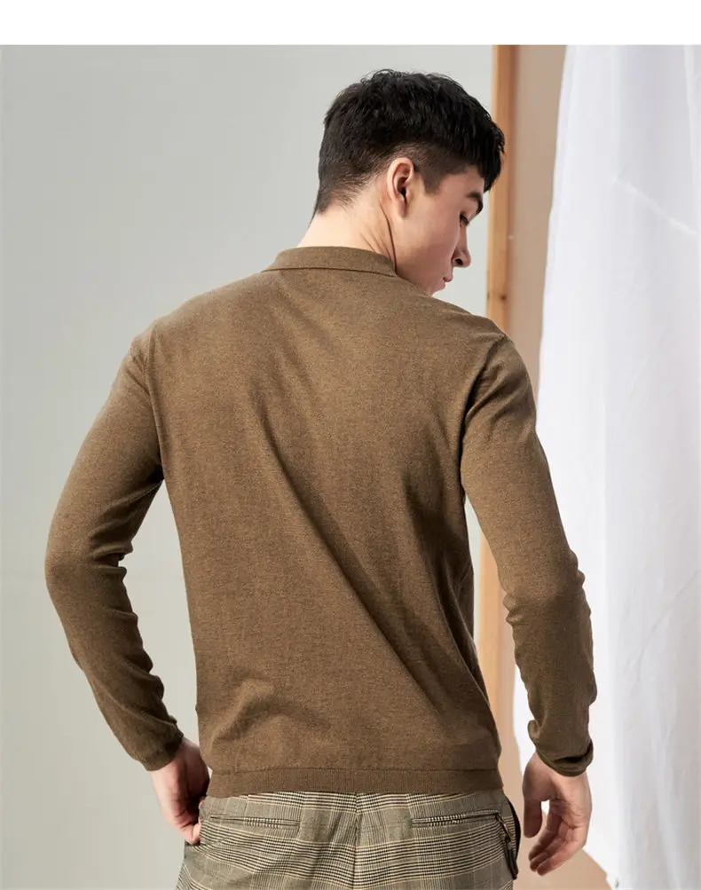 MuLs 2019 Mens Polo Pullovers Business Classic Long Sleeve 100% Cotton Knitted Quality Sweater Polos Male Plus Size 3XL 4XL Tops 05