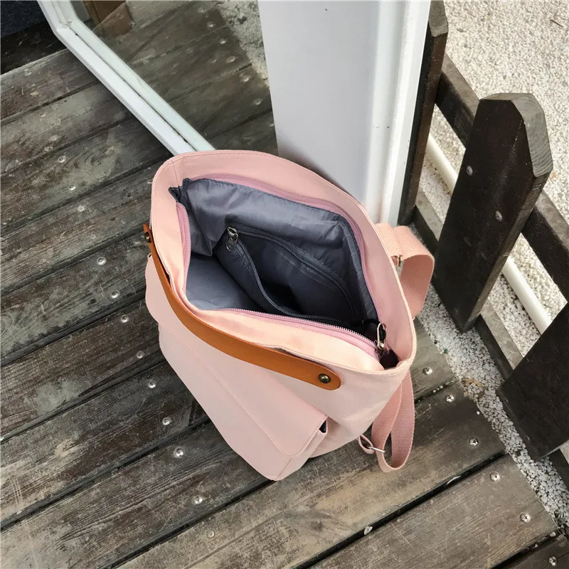 MJ Cotton Backpack Women Versatile School Bag Large Casual Travel Bag for Teenage Girls (14)