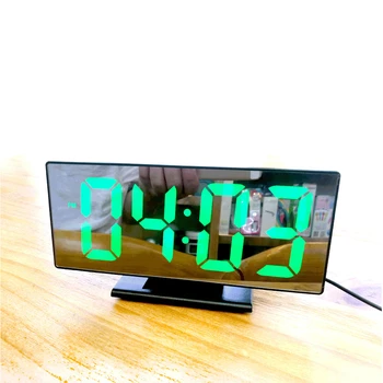 

HD mirror LED alarm clock Electronic digital table clock with Calendars/thermometer for home/office children's Gift alarm clock