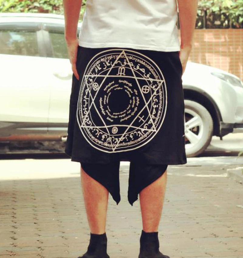 Kilt Men Shorts Black Hip Hop  (13)