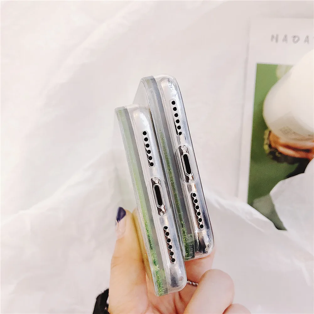 Liquid Case For iPhone X XR XS Max Case Luxury Quicksand Glitter Fruit Clear Phone Cases For iPhone 8 7 6 6S Plus Cover Coque    (3)
