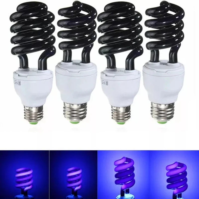 

E27 UV Ultraviolet Spiral Low Energy Saving CFL Light Bulb E27 Screw Black Light Bulb 220V