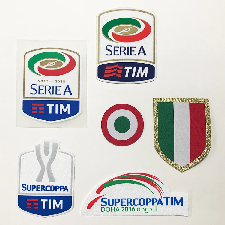 Серия A 2017-18 2018-19 патч горячего тиснения стекаются значки Juventus Napoli Milan Roma SL A патчи