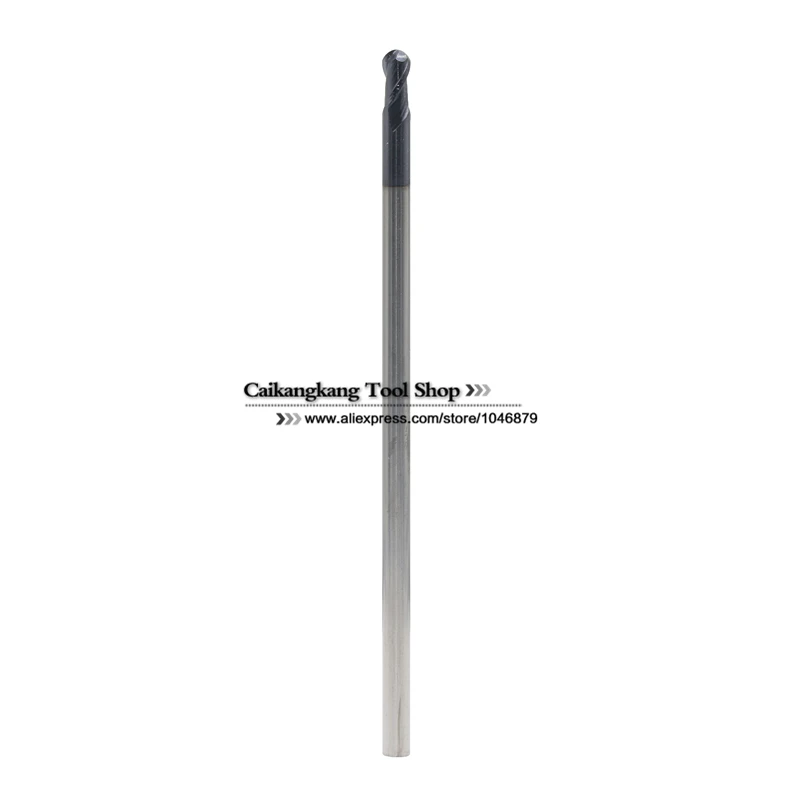 

New 2 Flute Head: 4mm Carbide Ball End Mills Tungsten steel cutter CNC milling Highest cutting hardness: 45HRC R2*4*8*100mm