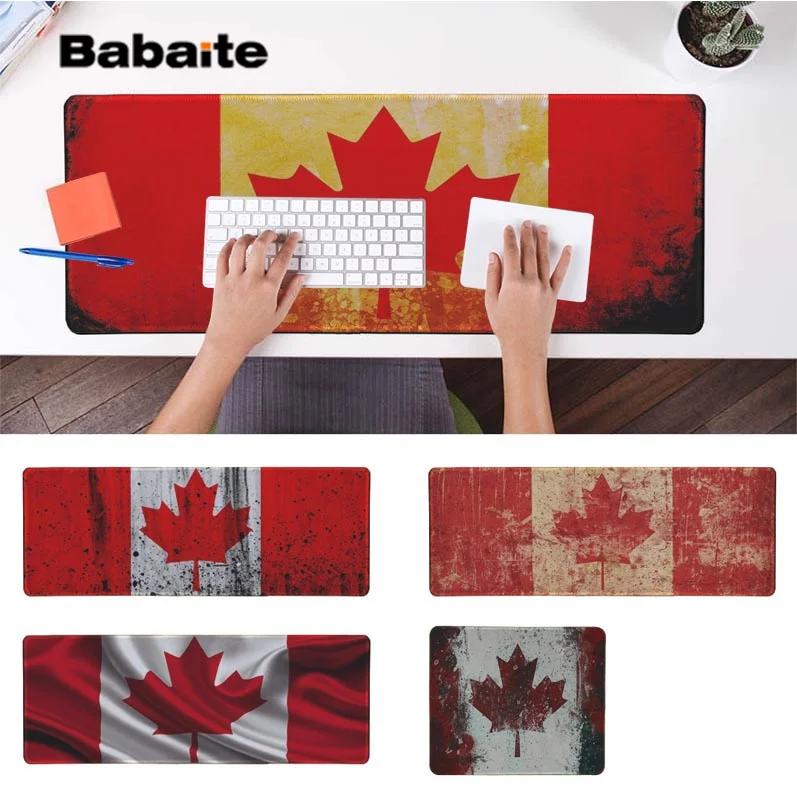 

Babaite New Design Canadian flag Locking Edge Mouse Pad Game Free Shipping Large Mouse Pad Keyboards Mat