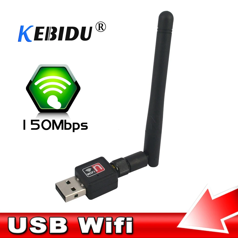 

kebidu High Speed Mini PC wifi adapter 150M USB WiFi antenna Wireless Computer Network Card 802.11n/g/b LAN wiht Antenna