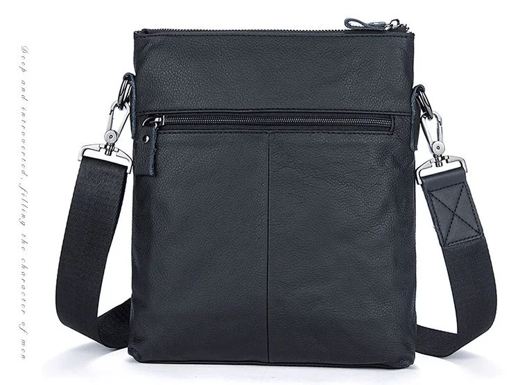 MJ Men's Shoulder Bag Genuine Leather Messenger Bag Real Leather Male Bags Solid Crossbody Handbag for Men High Capacity (9)