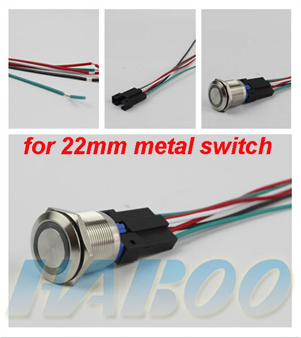 

1pcs packing electrical switch socket for dia.22mm metal with wires switch socket 2A 250V shipping free