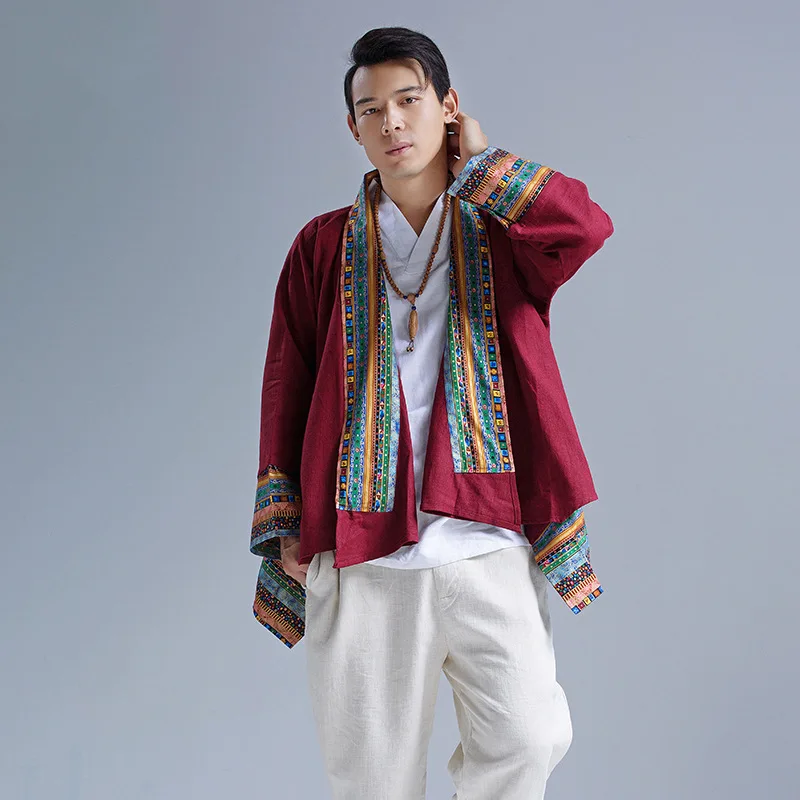 2017 Spring and Autumn Hemp Outerwear Batwing Shirt Chinese Style