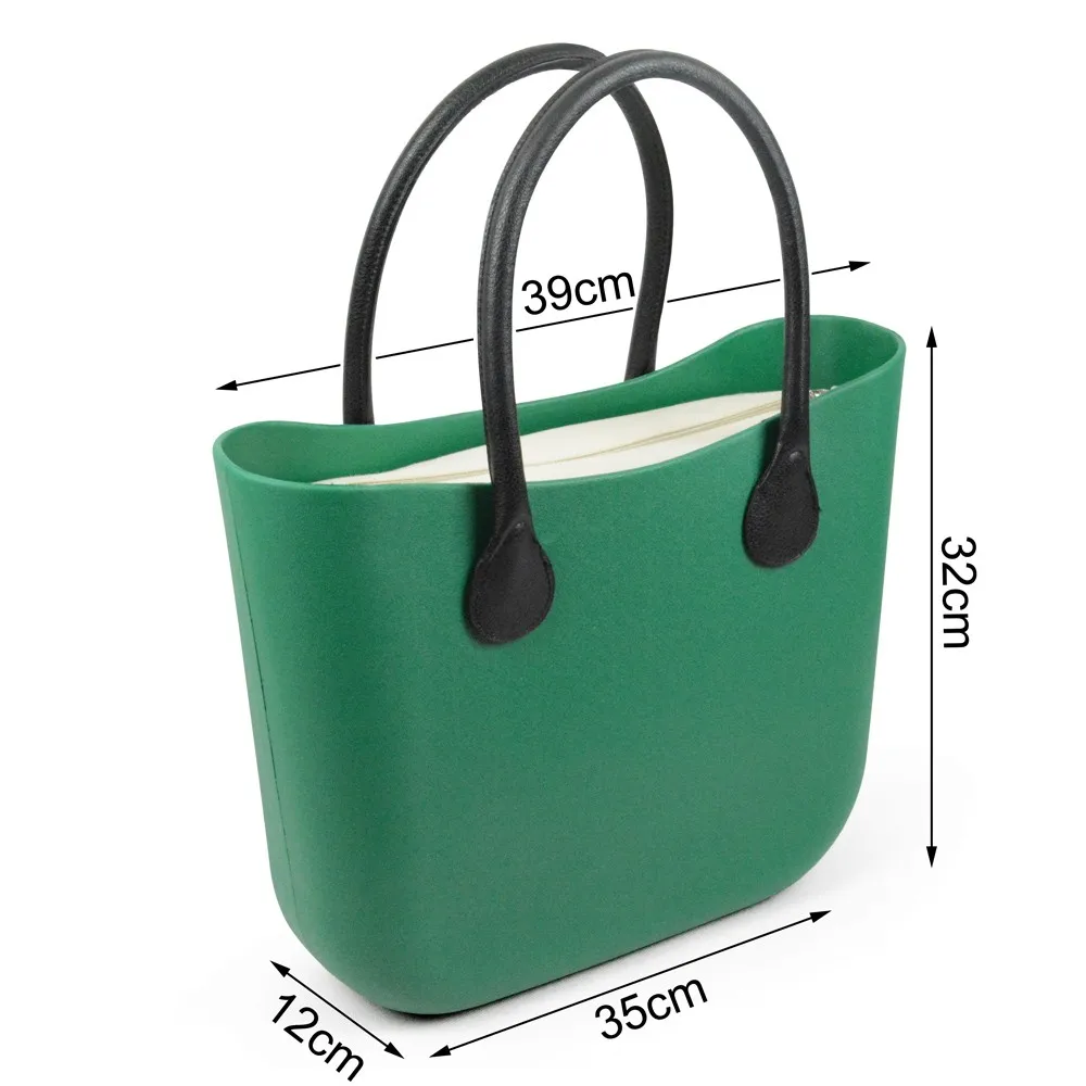Классическая сумка большого размера без логотипа, стильная сумка из парусины с внутренней вставкой и кожаными ручками Obag, женская сумка