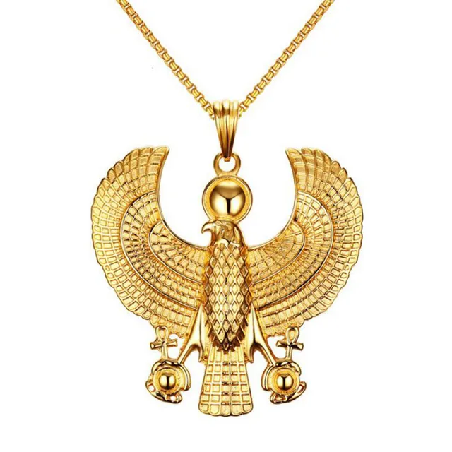 unique 70mm stainless steel hawk pendant for man ip gold plating