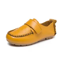Детские Повседневная обувь для мальчиков пояса из натуральной кожи обувь для маленьких детей осенние кроссовки удобные обувь на плоской