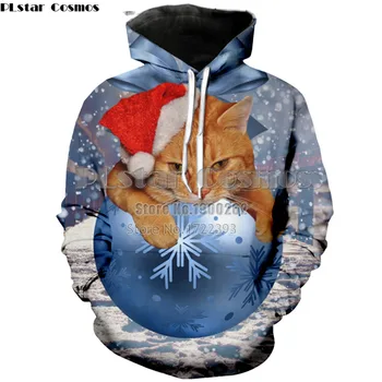 

PLstar Cosmos 2018 New Christmas Hip hop 3d Sweatshirts print cute cartoon Pullovers Men/Women Sportswear hoodies
