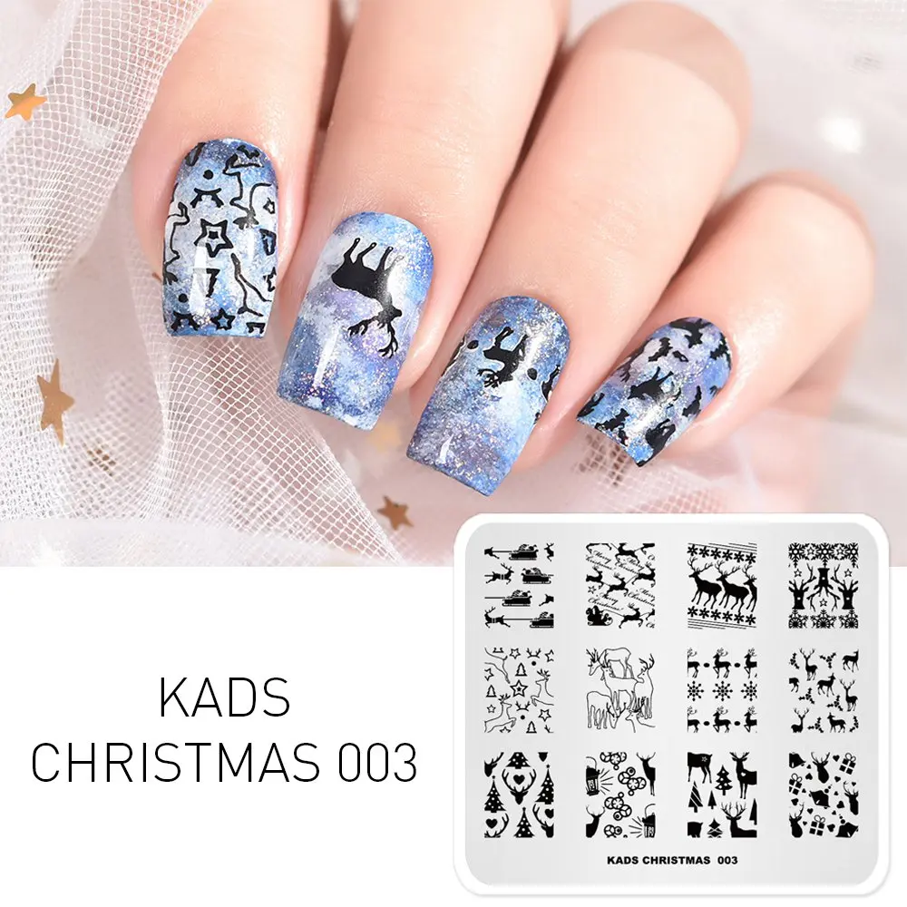 Rolabling Christmas-3 Nail Stamping Plates DIY Image Nail Art Manicure Templates Stencils Salon Beauty Polish Printing Tools