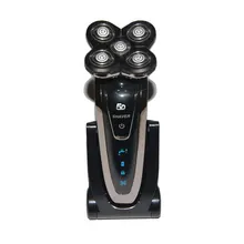 Queenme Waterproof Five Blades Wet Dry Electric Shaver For Men With Folding Charging Base Rechargeable Washable