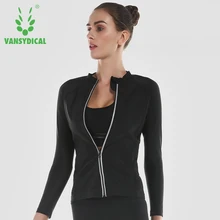 Vansydical куртка для бега женская с капюшоном тренажерный зал Йога Топы с длинным рукавом Фитнес Спортивная дышащая тренировка одежда для бега