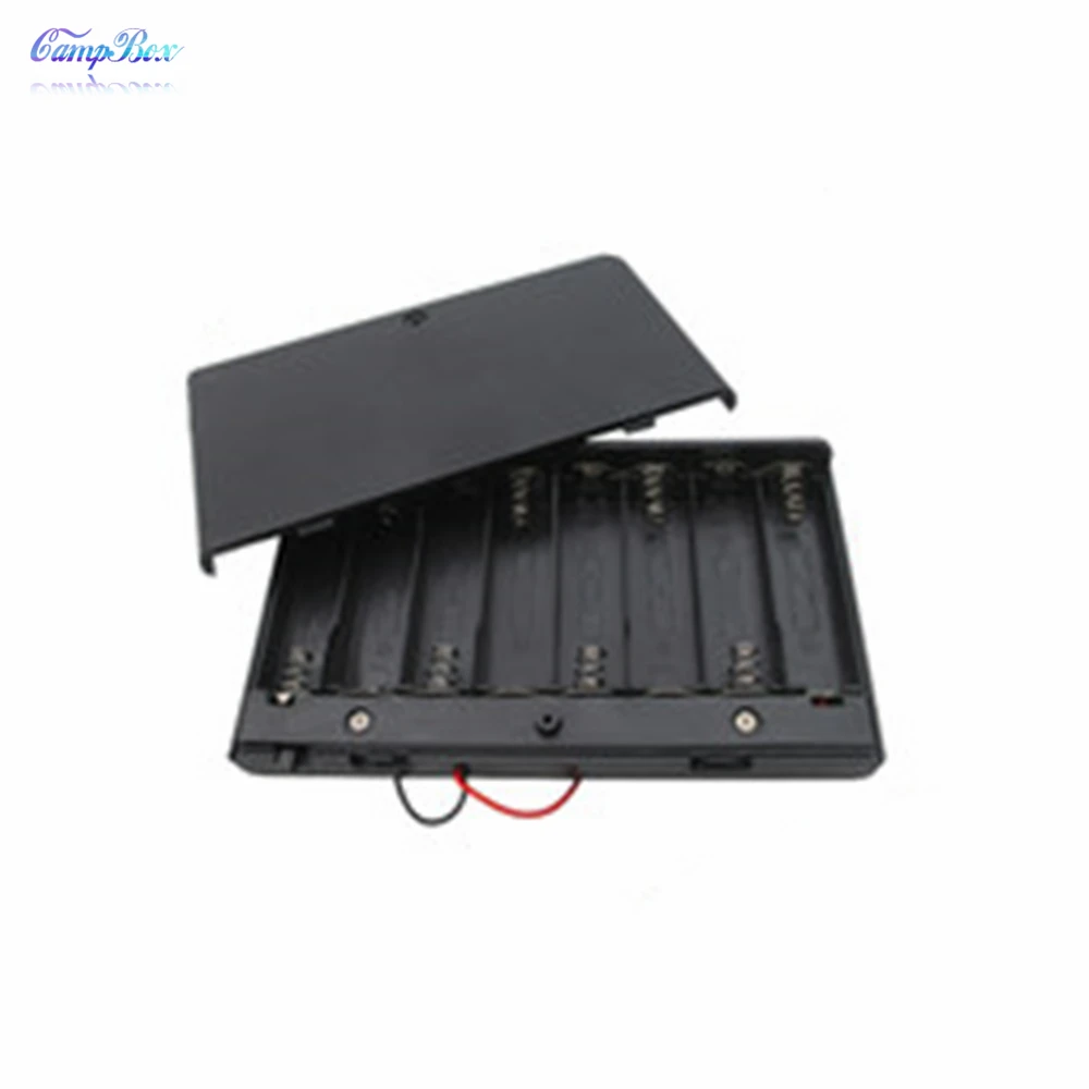 1Pcs 8xAA Battery Case Holder Socket Wire Junction Boxes With Wires Switch Cover