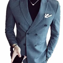 Свадебный блейзер мужской досуг бизнес Блейзер двубортный нагрудный Профессиональный пиджак Молодежный тонкий корейский вариант