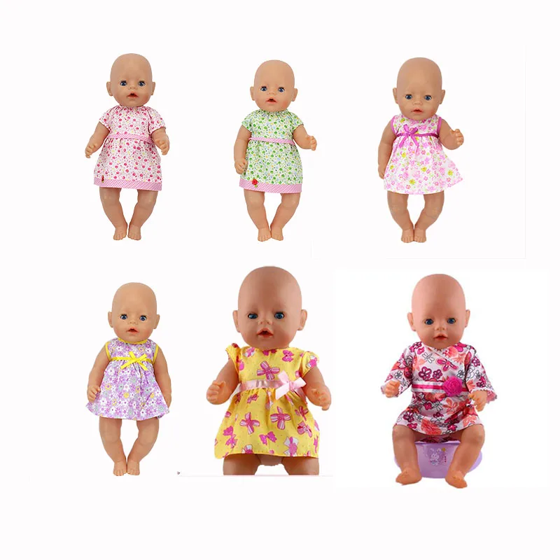 

6Style Short Skirt Set Doll clothes Wear fit for 43cm/17inch baby Doll, Children best Birthday Gift(only sell clothes)