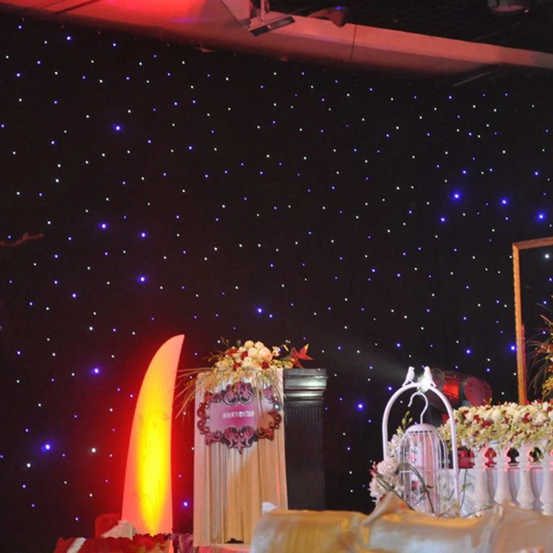 

3*4m blue and white LED Star Curtain LED Stage Backdrop LED Star Cloth for wall decoration wedding led backdrop