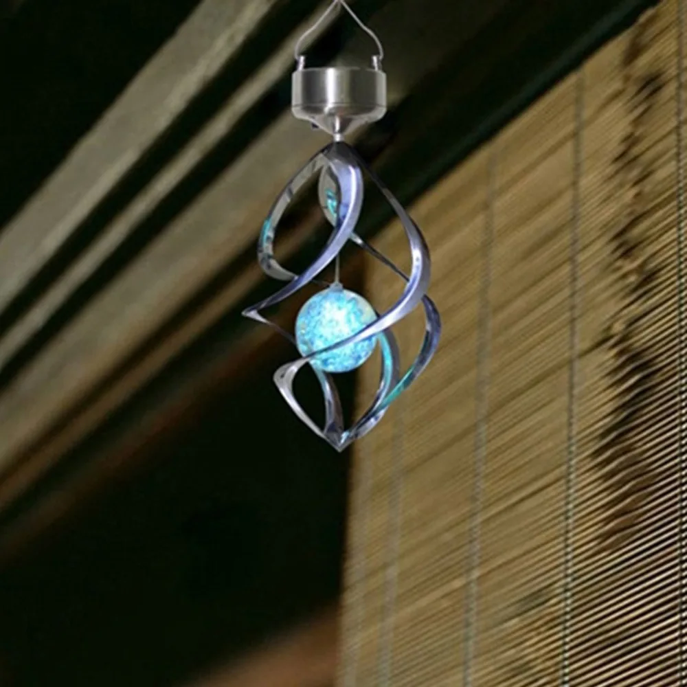 Солнечный Мощность Wind Chime свет Домашний Сад Крытый украшения лампа