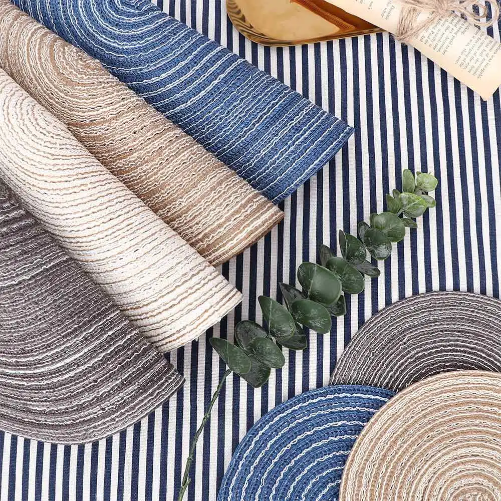 Round Design Table Ramie Insulation Pad Solid Placemats Linen Non Slip Table Mat Kitchen Accessories Decoration Home Pad Coaster Round Design Table Ramie Insulation Pad Solid Placemats Linen Non Slip Table Mat Kitchen Accessories Decoration Home Pad Coaster
