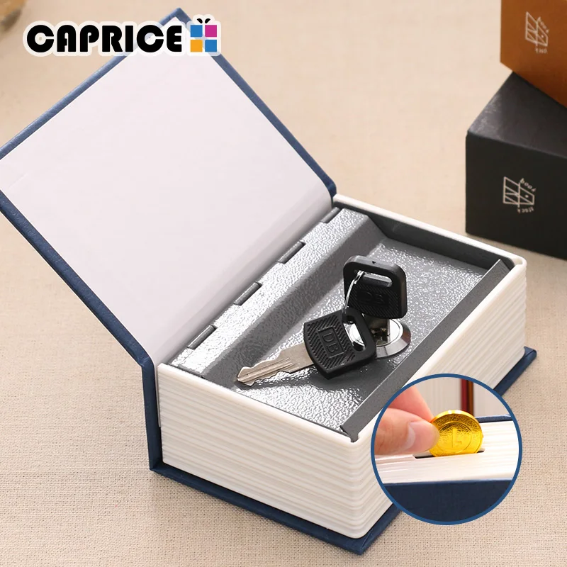 

Dictionary Book Safe Box Piggy Bank Keylock Mini Size Metal Secret Money Coin Deposit Saving Home Decoration Accessory SB-CX