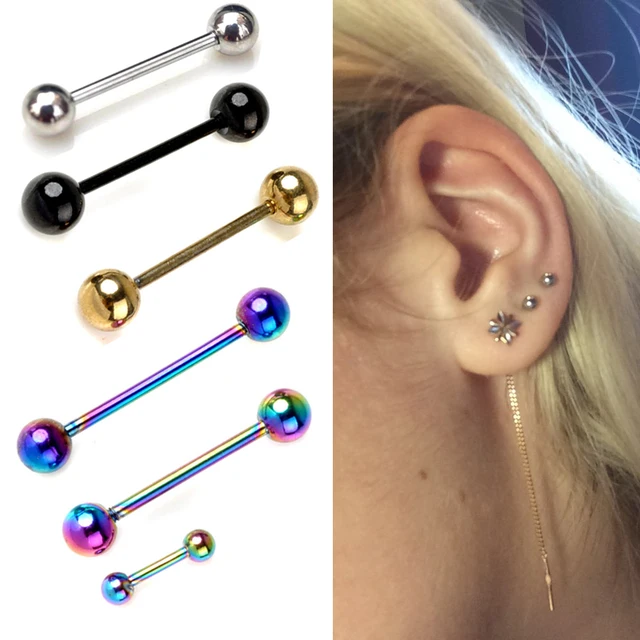 Wholesale 30Pcs/lot Steel Tongue Rings Piercing Fake Lip Ring gauges