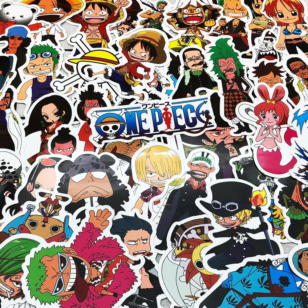 48 шт ПВХ один кусок наклейки Мода Обезьяна D. Luffy водонепроницаемый для чемодана