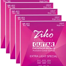 5 компл./лот ZIKO 011-050 Струны для акустической гитары Музыкальные инструменты аксессуары Запчасти для гитары