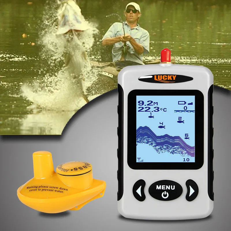  LUCKY Fish Finders Alarm Echo Sounder for Fishing in Russian Portable 45m Depth Sounder with LCD Di