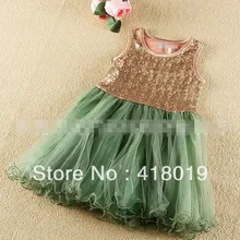 Новинка блестками для девочек праздничное платье модные высококачественные детские платья нарядная, милая детская одежда 5 шт./лот
