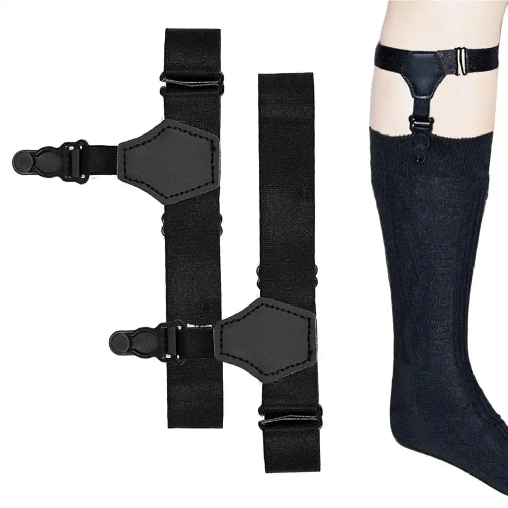 

1 Pair Black Mens Adjustable Suspensorio Suspenders Elastic Prevent Socks From Falling Off Sock Garters For Men Accessories