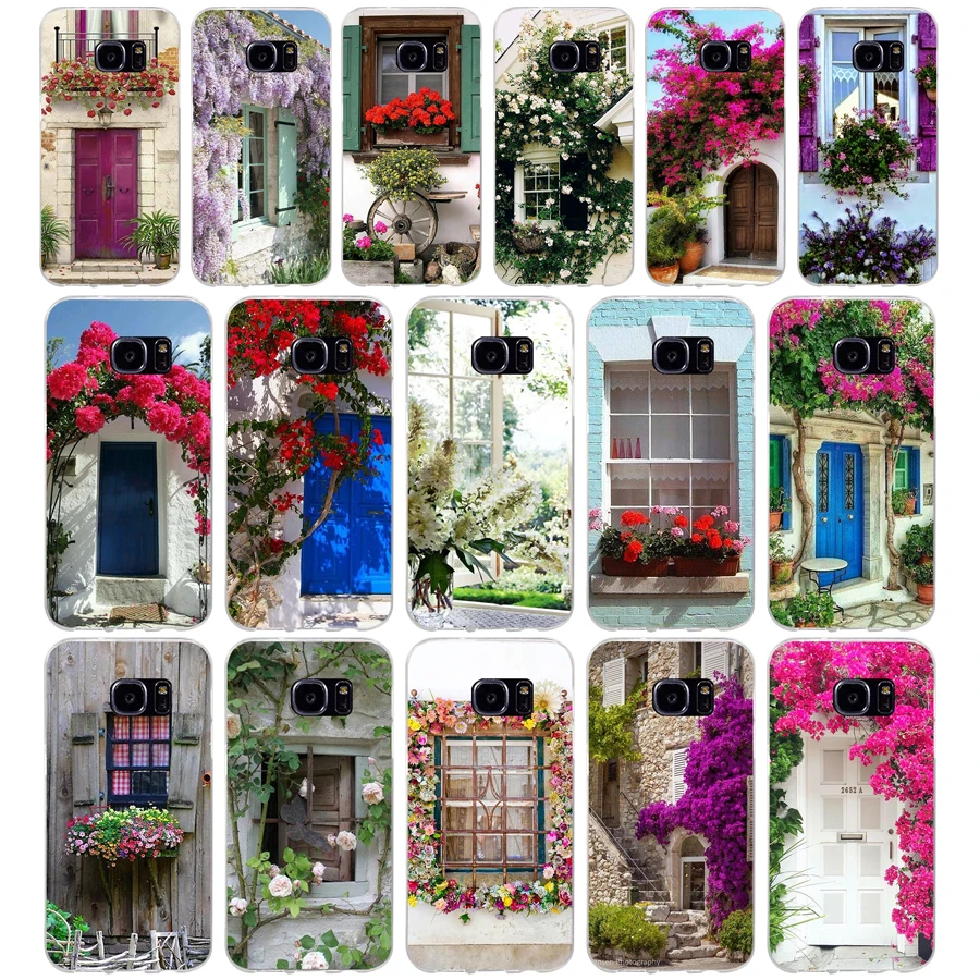 268H House With Flowers At Windows Custodia Morbida In Silicone Tpu Per Samsung Galaxy S6 S6 S7 Edge S8 S9 Plus Custodia