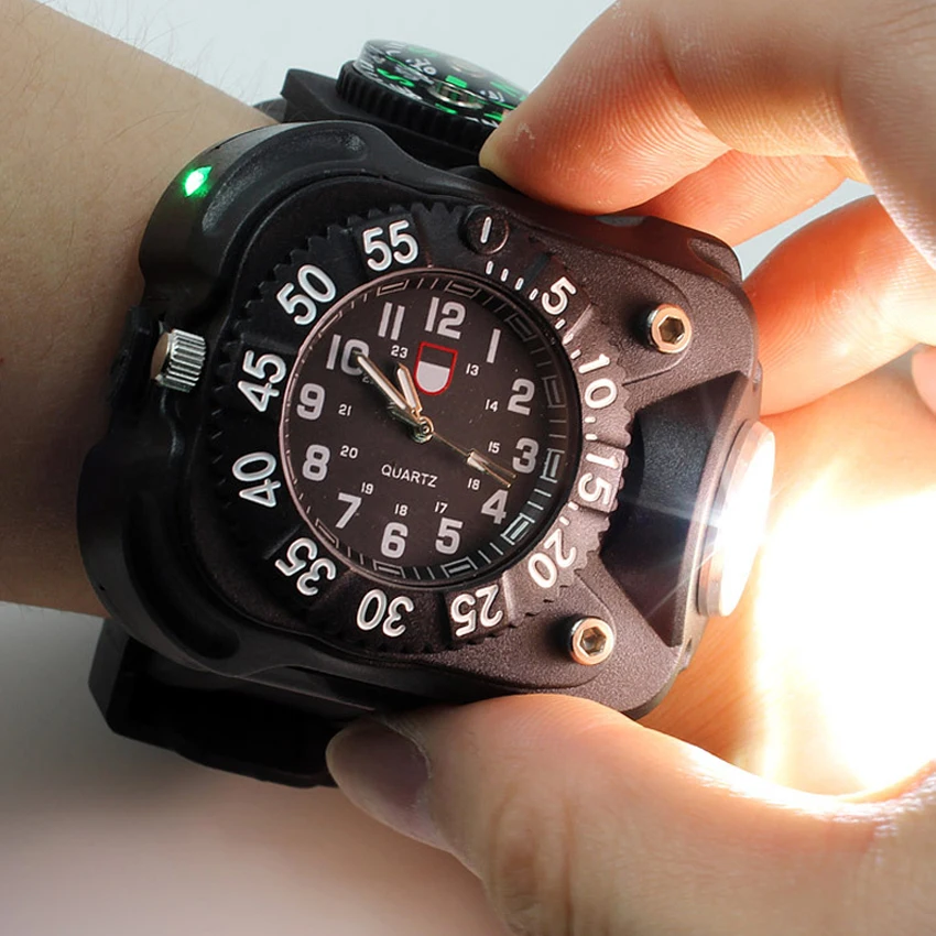 Newest Design Wrist Watch flashlight Rechargeable flashlight torch