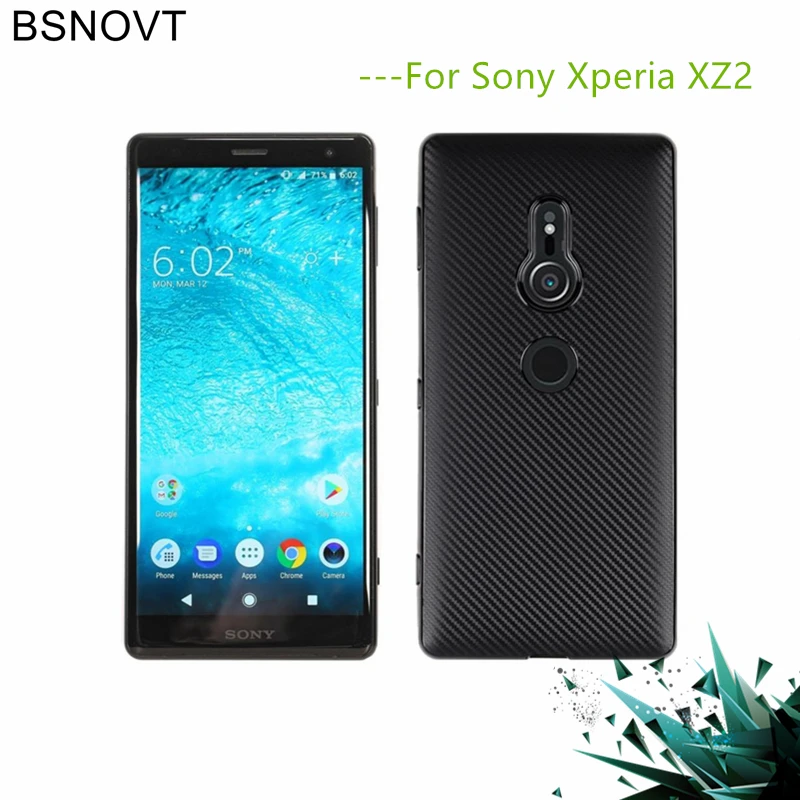 Чехол для Sony Xperia XZ2 Ударопрочный Мягкий тонкий чехол из углеродного волокна ТПУ