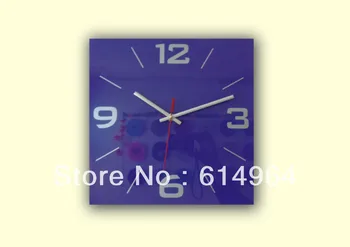 

Whole sale fashion wall clock of Square shape 12 inch glass clock house office using 30cm watch clock 1piece free shipping